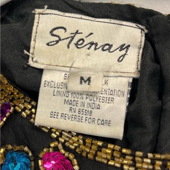 Stenay 100% Silk and Sequined Vintage Blouse - Picture 5 of 6